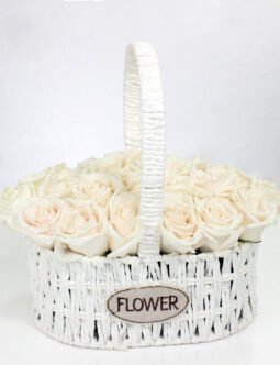White Rose Basket